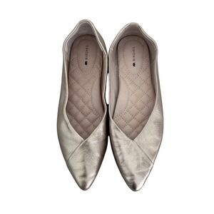 Birdies The Goldfinch Champagne Gold Metallic Leather Pointed Flats Shoes Size 6